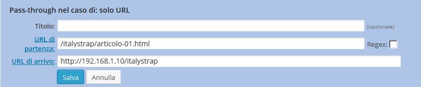 Redirection pass-trough senza 301